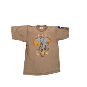 Vintage African Elephant Endangered T-Shirt Galt Sand USA Made Medium